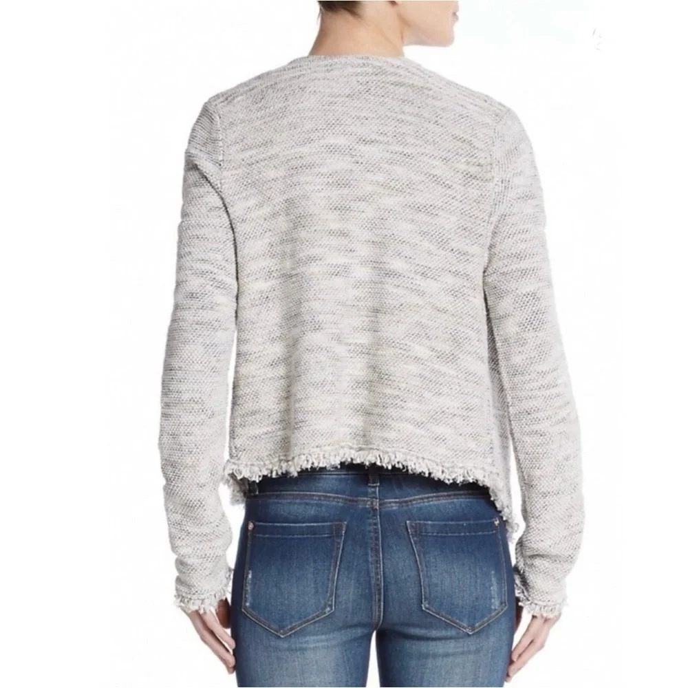 Joie Nalah B Tweed Open Fron Cardigan in Smokey gray tones
